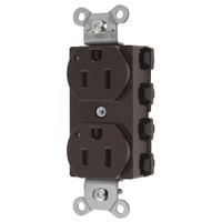 Hubbell SNAP5262L Brown SnapConnect Duplex Outlet Receptacle LED Indicators 15A