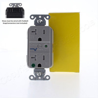 Hubbell SNAP8362GYS Gray SnapConnect SURGE Outlet Tamper Resistant Receptacle 20A