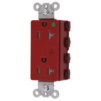 Hubbell SNAP2182RIGTRA Red Isolated Ground SnapConnect Hospital Grade Tamper Resistant Receptacle Outlet 20A