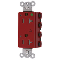 Hubbell SNAP2182RIGLTRA Red Isolated Ground SnapConnect Hospital Grade Tamper Resistant Receptacle Outlet LED 20A