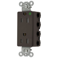 Hubbell SNAP2172TRA Brown SnapConnect Hospital Grade Tamper Resistant Duplex Outlet Receptacle 15A