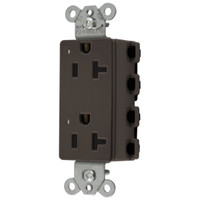 Hubbell SNAP2162L Brown SnapConnect Duplex Outlet Receptacle LED Indicator 20A