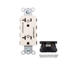 Hubbell Lt Almond SnapConnect Receptacle 2/2 "CONTROLLED" 20A SNAP2162C2LA