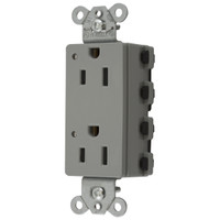 Hubbell SNAP2152GYL Gray SnapConnect Duplex Outlet Receptacle LED Indicators 15A