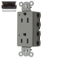 Hubbell SNAP2152GYL Gray SnapConnect Duplex Outlet Receptacle LED Indicators 15A