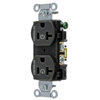 Hubbell Black Commercial Outlet Receptacle 2/2 "CONTROLLED" 20A CBRS20C2BLK
