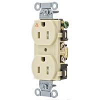 Hubbell Ivory ISOLATED Ground Specification Grade Duplex Receptacle Tamper Resistant Outlet 15A IG5252ITR