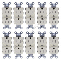 10 Hubbell SNAP5262ALTRA Almond SnapConnect Outlets Tamper Resist Receptacle 15A