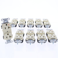 10 Hubbell Almond ISOLATED GROUND Spec Grade Receptacle Outlets 20A IG5352AL