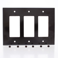 Leviton Brown Decora LARGE 3-Gang GFCI Cover Wallplate