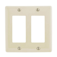 Hubbell Lt Almond 2-G Wallplate for Rocker Switch/GFCI Outlet/Decorator WP262LA