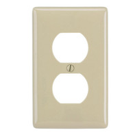 Hubbell Ivory 1-Gang Duplex Receptacle Wallplate Plastic Outlet Cover WP8I