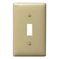 Hubbell Ivory Toggle Switch Cover Wall Plate Switchplate Plastic 1-Gang WP1I