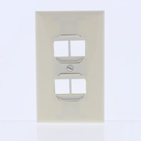 New Leviton Almond Snap-In 4-Port Duplex Style 106 Insert PLUS Cover 41087-4A