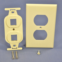Leviton Quickport Snap-In 2-Port Wallplate Insert Duplex 106 Almond 40897-ABR