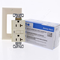 Eaton Almond Self-Testing GFCI Outlet Duplex Receptacle 5-20R 20A 125V SGF20A