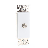 Cooper Aspire White Satin (Pale Gray) Decorator Single Coaxial Cable CATV Video Jack Wallplate Insert 9547WS