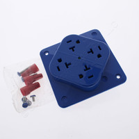 Bryant Blue Quadplex 4-in-1 Receptacle Outlet Adapter Wire Leads 20A 21254SLA