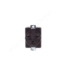 Bryant Brown Short Strap Panel Mount Single Receptacle Outlet 15A 250V Box 5684