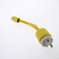 Bryant Corrosion Resistant Adapter Cord 15A/20A Straight to 20A Locking 2129CR