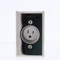 Bryant Nickel Clock Hanging Recessed Outlet Receptacle NEMA 5-15R 15A 2828GS