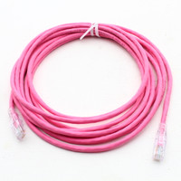 Hubbell Patch Cord Cat 5e Pink 15 Ft LAN Ethernet Network Cable HC5EPK15