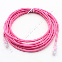 Hubbell Patch Cord Cat 5e Pink 15 Ft LAN Ethernet Network Cable HC5EPK15