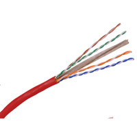 1000' Roll Hubbell Red Cat6 Network Cable UTP Riser Solid Copper 550MH C6RRR