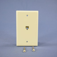 New Eagle Almond Flush Mount Phone Jack Wall Plate 4-Conductor Telephone 3532-4A