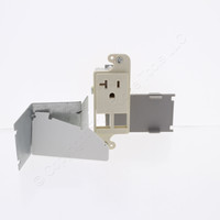 Hubbell Lt Almond JLOAD Multimedia Outlet 2-Port 20A Tamper Resistant RJ62LALTR