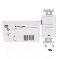 Hubbell White Occupancy Sensor Switch Adaptive PIR 2-Circuit 120/277V AP2000W2