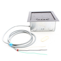 Hubbell Floor Box Prewired 1-20A Receptacle 7 Empty Black Lid AFBPW50115104C2