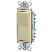 Bryant Hubbell Ivory Industrial Decorator Rocker Wall Light Switch 15A 3-Way 120/277V 9803I