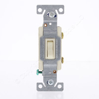 Cooper Wiring Devices Almond ILLUMINATED Toggle Wall Light Switch 15A 120V 1301-7LTA