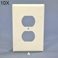 10 Cooper White Mid-Size 1-Gang Unbreakable Receptacle Wallplate Outlet Nylon Covers PJ8W