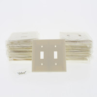 30 Cooper Almond Residential 2-Gang Toggle Switch Cover Wallplate Switchplate 2139A