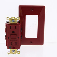 Bryant/Hubbell Red Hospital Grade Self-Test GFCI Receptacle Duplex Outlet 15A 125V GFST82R