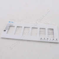 Cooper Aspire White Satin (Pale Gray) Screwless Rocker 6-Gang Wallplate 9526WS