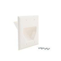 Cooper Wiring Devices White 2-Gang Multimedia Cable Wire Routing/Management Wallplate Recessed 35M2W