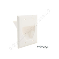 Eaton White 2-Gang Multimedia Cable Wire Routing/Management Wallplate Recessed 35M2W
