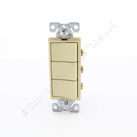 Eaton Ivory Combination 1-Pole Decorator Triple Rocker Light Switch 15A 7729V