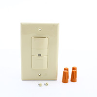 Eaton Ivory PIR Vacancy Sensor Switch 1+3-Way LED/CFL/INC/MLV/ELV 600W VS306U-V