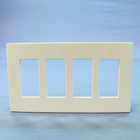 Cooper Aspire White Satin (Pale Gray) 4-Gang Decorator Screwless Wallplate Rocker Switch Cover GFCI GFI 9524WS