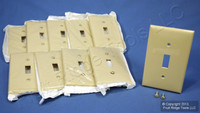 10 Leviton Ivory Unbreakable Toggle Switch Cover Wall Plates Switchplates 80701-I