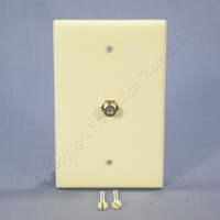 Leviton Almond LARGE Midway Video Coaxial Cable Jack Wall Plate 75-Ohm F-Connector 40539-MA