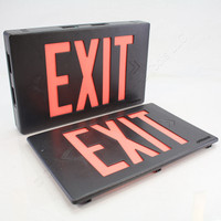 AstraLite Universal Thermoplastic Black LED Exit Sign Red Letter ACOnly TP-U-R-B