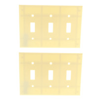 2 Leviton Ivory 3Gang Toggle Switch Cover Standard Size Plastic Wallplates 86011