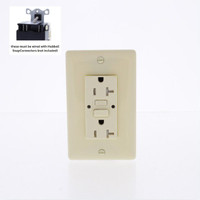 Hubbell 5-20R 20A SNAP-Connect Self-Test Tamper Weather Resistant GFI Receptacle Outlet Almond GFTWRST20SNAPAL