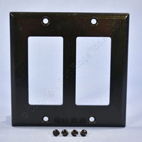 Cooper Black Decorator Standard 2-Gang Thermoset Wallplate GFCI GFI Cover 2152BK