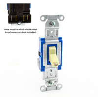 Hubbell SNAPConnect Illuminated Ivory 3-Way Toggle Switch 15A SNAP1203ILINA